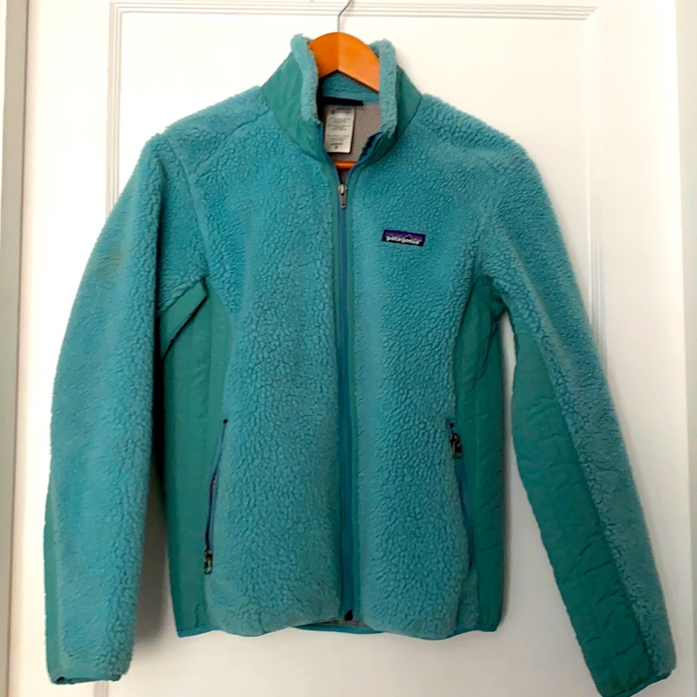 Aqua blue fleece Patagonia jacket